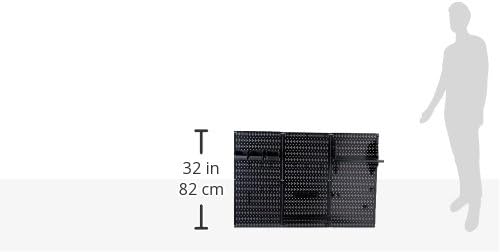 Wall Control Pegboard Organizer 4 ft. Metal Pegboard Standard Tool Storage Kit with Black Toolboard and Black Accessories