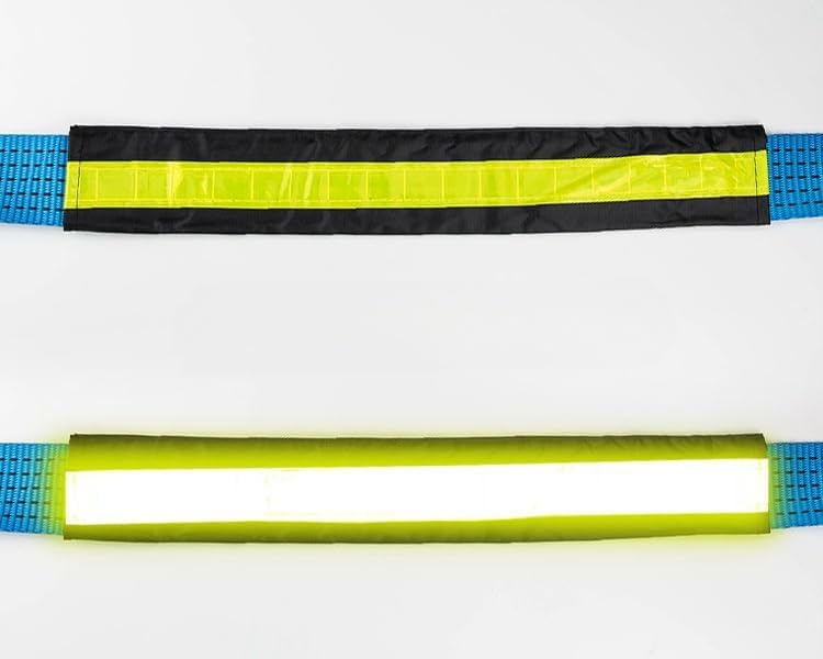 Heavy Duty Tow Strap with Safety Metal Hooks 5M, 8T Strong Break strengthened Blue Nylon Shackle Towing Rope for for Vehicle Recovery in Roadside Emergency
