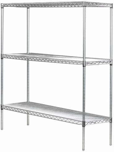 Omega 24" Deep x 48" Wide x 63" High 3 Tier Gray Starter Shelving Unit