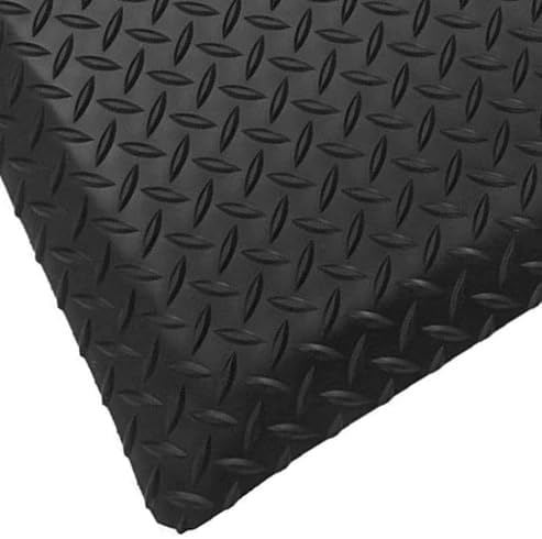 Rhino Mats, American Classic Diamond Anti-Fatigue Mats, Industrial Ergonomic Comfort Standing Mat for Work, Home, Garage, Office, Kitchen or Anywhere (Black 9/16" Thick, 3 FT. x 12 FT.)
