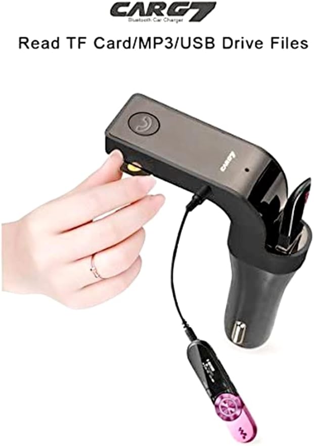 Bluetooth FM Transmitter for car,TIANSHILI handsfree Bluetooth Receiver Car Kit with Mic/TF Card/USB Drive/AUX Play for iPhone,iPad and Other Android Phones-Black