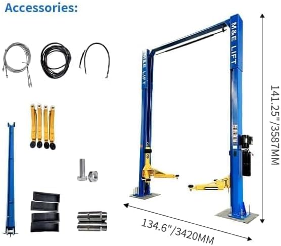 11000lbs 2 Post Car Lift Auto Truck Hoist Two/2 Post Lift Auto Lifts for Home Garage Shop (11000lbs)