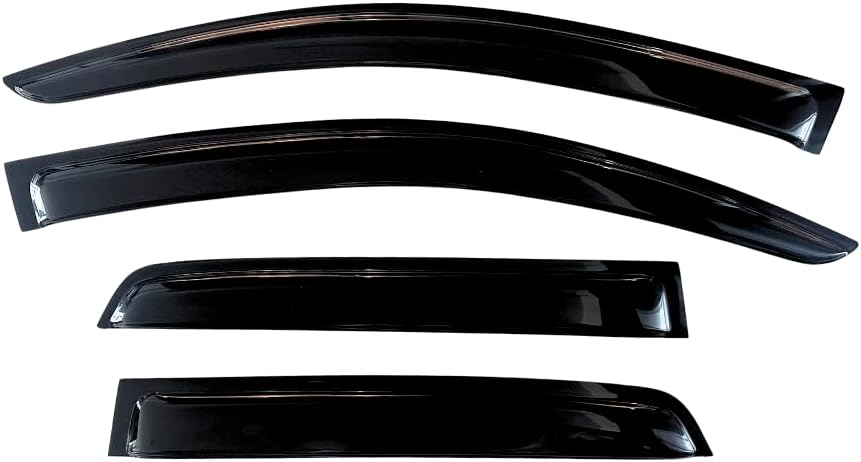 KPY Window Visor Compatible with 2022-2024 Toyota Tundra Crewmax, 4PC Rain Guard Side Window Vent Deflectors Tape-On Style, 2022 2023 2024 (Crewmax Only)