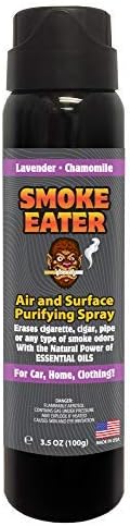 Smoke Eater Odor Eliminator Aerosol Spray, Lavender, 3.5 oz — Tea Tree Oil Breaks Down Smoke at the Molecular Level