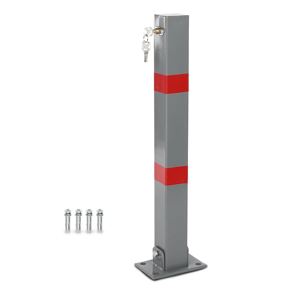 Folding Parking Barrier Lockable Car Bollard Driveway Safety Security Post