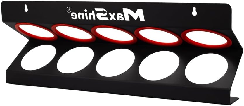 Maxshine Universal Detailing Spray Bottle Holder - Mobile Detailing & Car Garage Organizer, Holds 5 Sprayers (16oz) with 4 Small Holes, Lightweight Design, Easy Wall Mounting (Set 2)