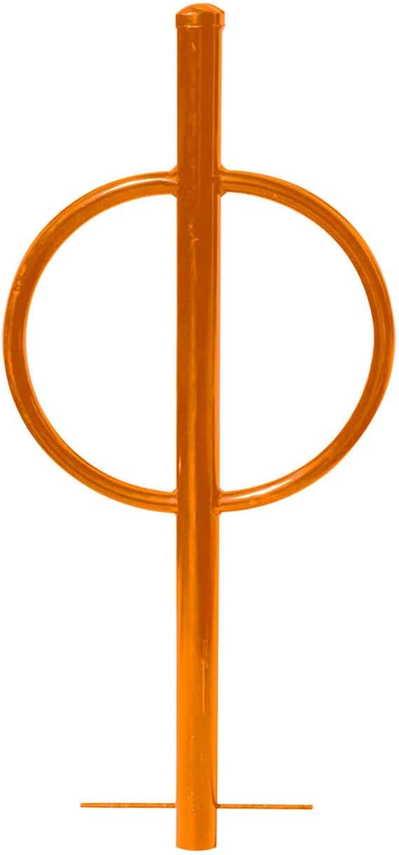 Sandbaggy Post and Ring Rack - In Ground - Commercial Outdoor Bike Parking & Storage Racks (Orange, 1)