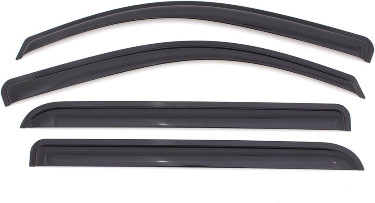 KPY Window Visor Compatible with 2009-2018 Dodge Ram 1500 Quad Cab, 4PC Rain Guard Side Window Vent Deflectors Tape-On Style, 2009 2010 2011 2012 2013 2014 2015 2016 2017 2018 (Quad/Extended Cab Only)