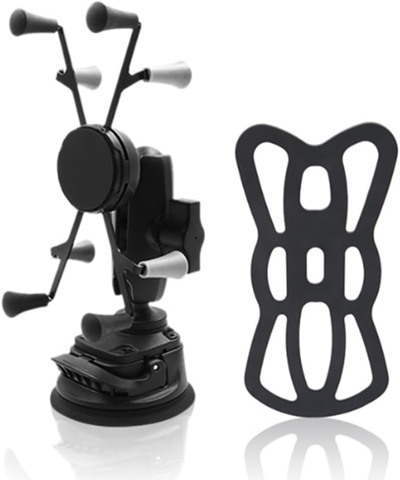 Strg Phone Mount with Twist-Lock Suction Cup Base, Universal Phone Holder for Car Truck Vehicle Windshields Window and More Smooth Surface