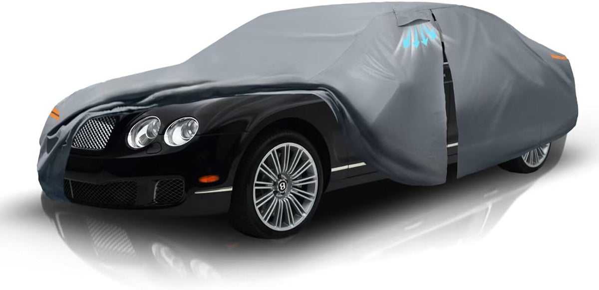Waterproof Bentley Flying Spur(2013-2025) Car Cover with Breathable Vents, [2025 Upgrade] Premium Covers with Cotton Liner and Zipper Door, Sun Rain Snow Dust Uv Protection.(Gift with Towel)