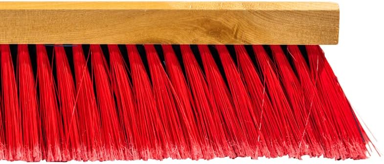 24" Soft Sweep Indoor Push Broom with 60" Handle. Ideal for Epoxy & Polished Floors. Durable American Made Steel Brackets-Stainless Steel Hardware. No Plastic. 100% Made in The USA