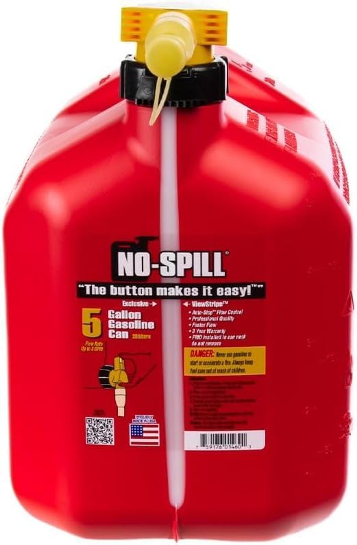 Generic 2-Pack 5 Gallon Gasoline Cans - Red, Plastic, No-Spill Spout