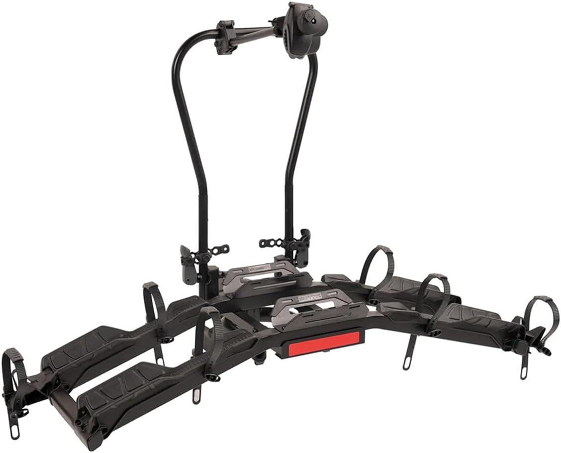 Hollywood Racks Destination E Hitch Bike Rack with Ramp for 2 Bikes up to 70 lbs Each - Secure, Lockable Electric Bike Rack - Premium, Foldable Bicycle Car Racks for Standard or E-Bikes