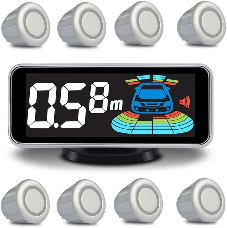 Backup Parktronic System Car Auto Vehicle Reverse with 8 Parking Sensors kit Distance Detection LCD Distance Display Sound Warning …