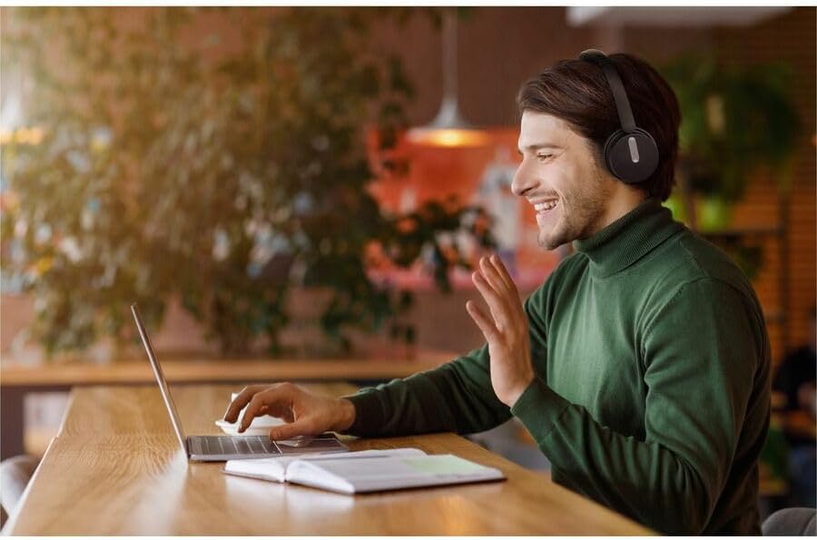 Yealink BH70 with Stand Wireless Bluetooth Headset with Microphone for Work, up to 35h Talking Battery Life, 3 Noise Cancellation Mics, Teams Certified, ≤90min Fast Charging, NO Power Adapter Needed