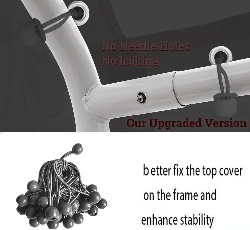 Sidewall Panel with Elastic Ball Bungees, for 10x20 FT or 12x20 FT Garage Party Tent Shelter - Gray, One Sidewall Panel Only