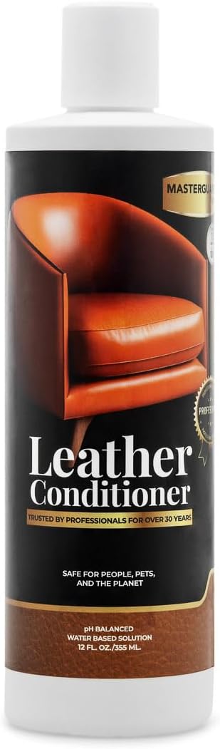Water Based Solution Leather Conditioner - Car Interior, Furniture, Shoes, Boots, Couches, and Purses - Leather Restorer & Conditioner for Seats, Sofas, and More - 12 oz