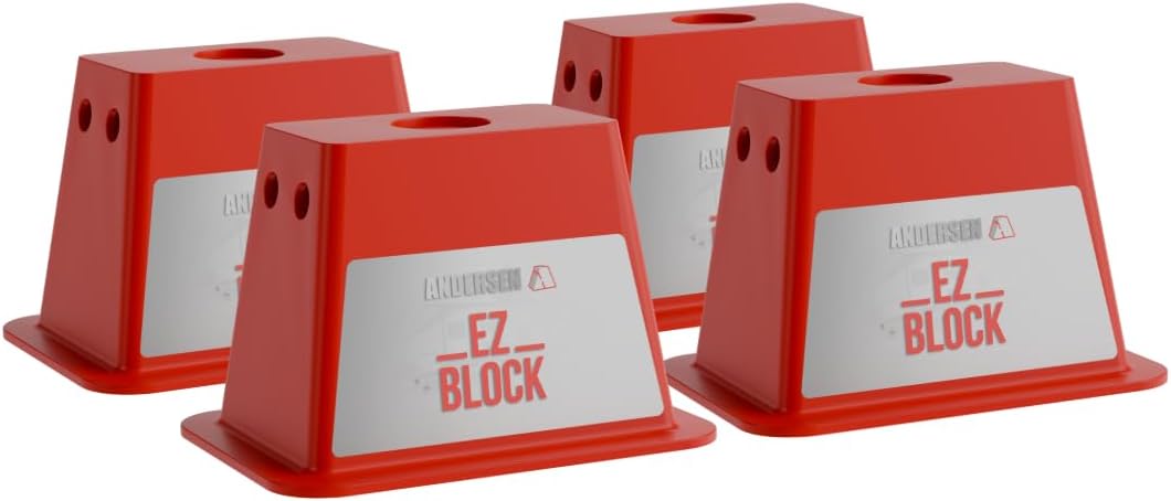 ANDERSEN HITCHES | RV Accessories | 4-Pack EZ Jack Blocks Leveling System | RV Stabilizer Stands | Heavy Duty Camper Level for RVs | 3621