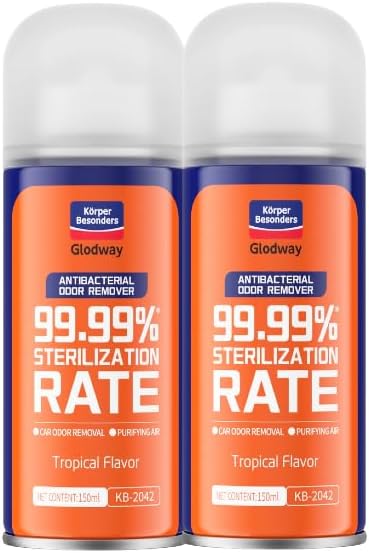Glodway Whole Car Air Refresher Spray,Odor Eliminator Eliminates Strong Vehicle Odors,Tropical Flavor Scent-6 Ounce Spray Bottle (Plack of 2)