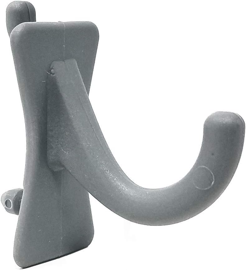 PegPro® J Hooks Kit for Standard “Wood Fiber” pegboard – Durable Plastic Pegboard Hooks - for Garage, Kitchen, Craft Room, and More (J Hook - 24 Pack, Gray)