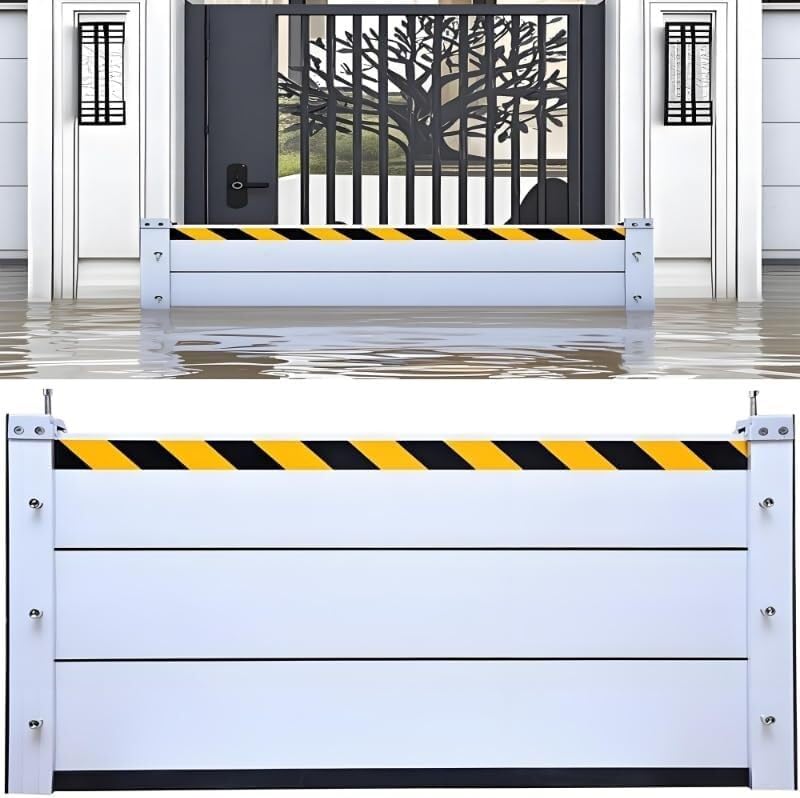 Flood Barriers for Home Exterior,Aluminum Alloy Outdoor Garage Doors Water Barriers for Flooding(H55Inch,L21FT)
