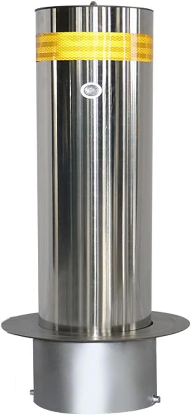 Steel Safety Bollard Post, Driveway Parking Interceptor Bollard, Crash Column Safety Warning Column, Parking Stopper for Garage, for Parking Barrier, Road Safety(Silver (1PCS))