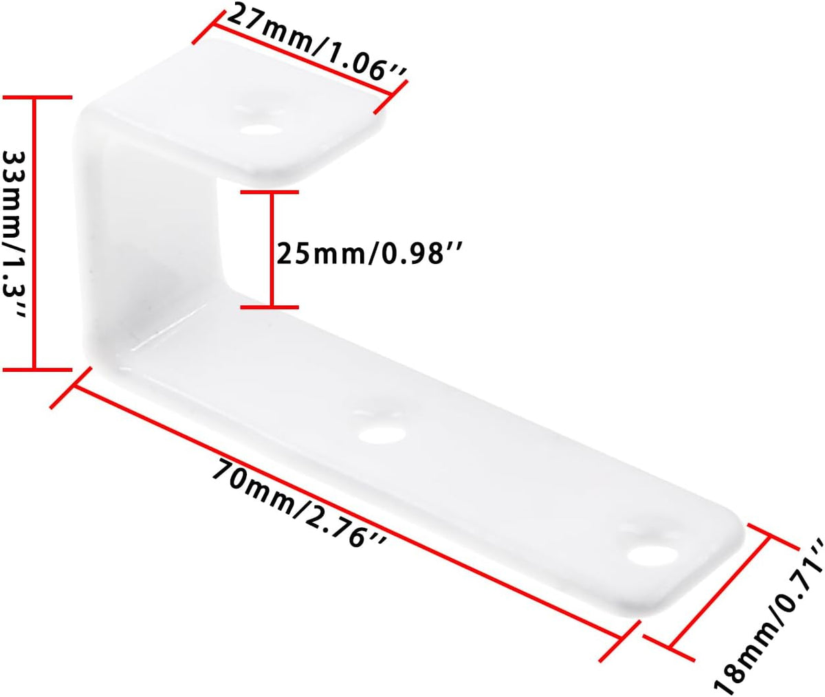 Bunk Bed Ladder Hooks Brackets, Iron Bed Ladder Hook,PVC Coated Angled Ladder Hooks,Heavy Duty Replacement Hardware Utility Hooks,Loft Garage Storage Hooks,J Brackets Hooks with Screws White