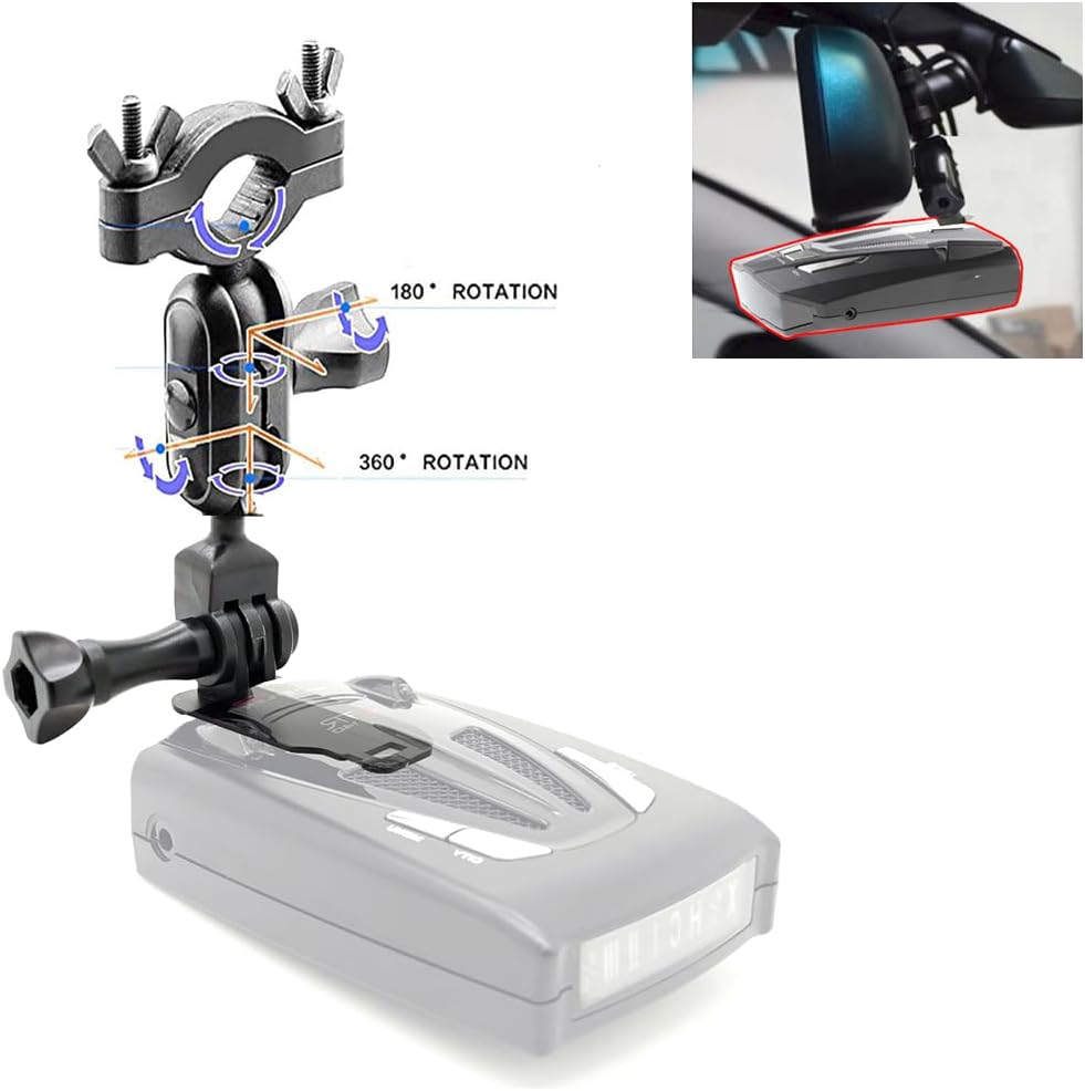 Radar Detector Rearview Mirror Stem Mount for for All Whistler Radar Detector (CR DE SL SRT XT XTR LRD Z & More)