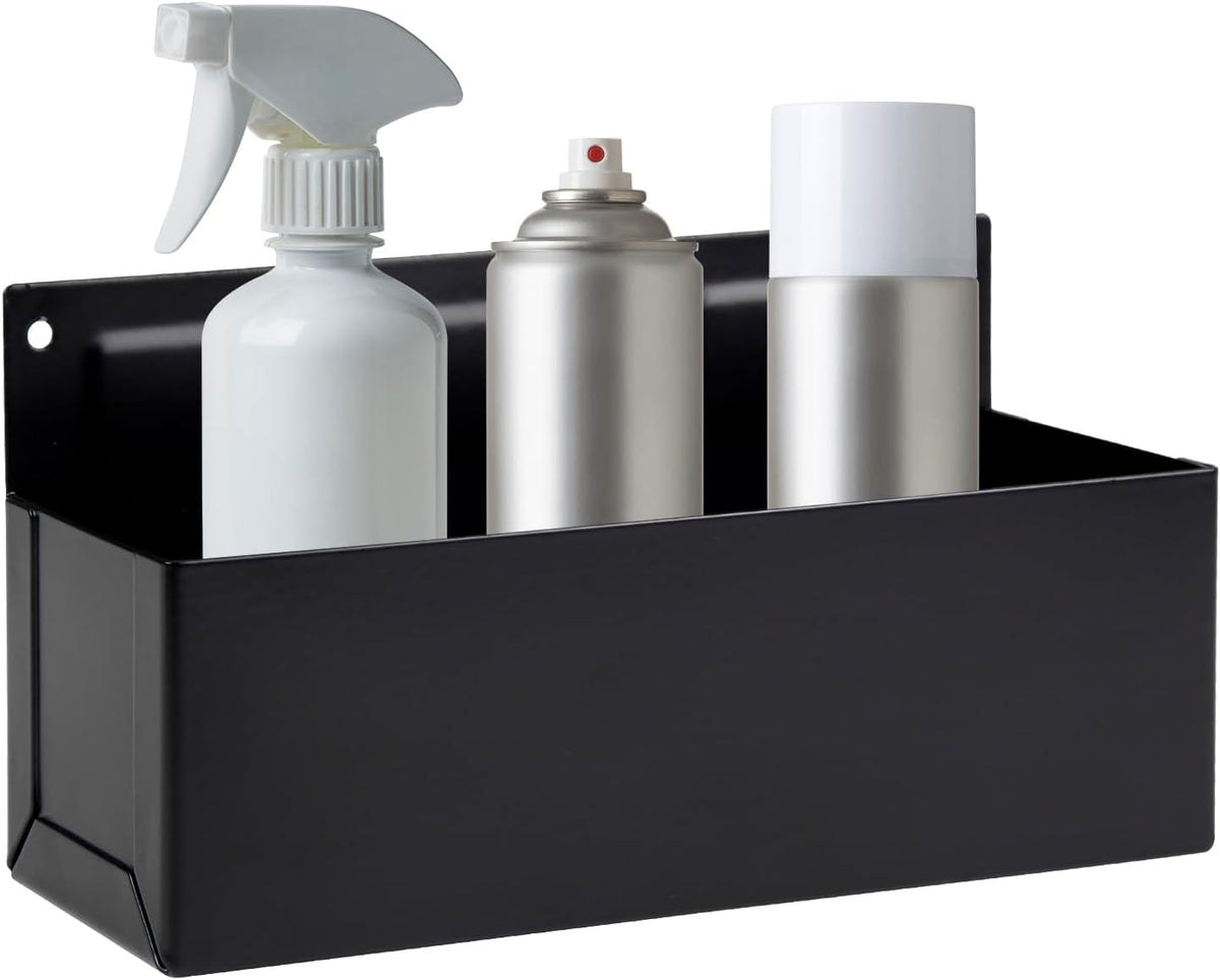 Magnetic Aerosol Spray Can Holder, Magnet Toolbox Bottle Holder, Tool Box Storage Rack for Garage and Home, Craft Workspace, Mechanic Paint Bottle Can Organizer, Black, 3"x8.3"