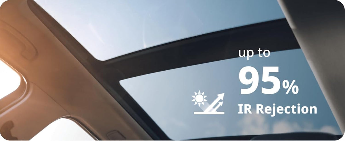 Nano Ceramic Window Tint Film for Cars - 2 Ply Scratch Resistant with Heat Control and UV/IR Rejection (5% VLT, 24inx100ft), OWFCR-10006
