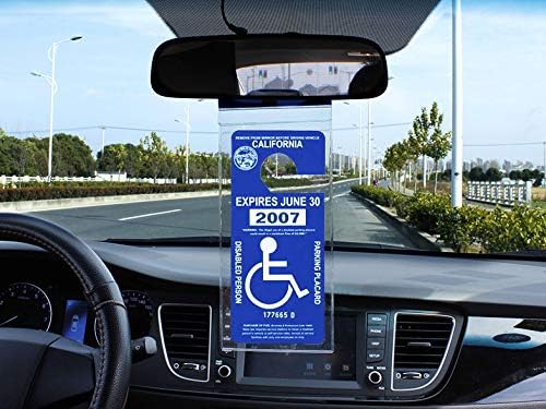 Handicap Parking Placard Holder, Ultra Transparent Disabled Permit Protective Cover with Large Hanger by Tbuymax (Set of 2)