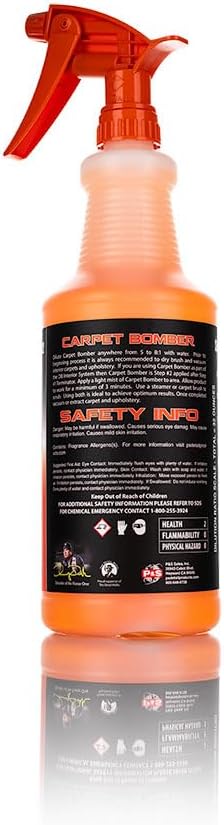 P & S PROFESSIONAL DETAIL PRODUCTS - Carpet Bomber Carpet and Upholstery Cleaner; Citrus-Based Cleaner Dissolves Grease and Lifts Dirt; Highly Dilutable; Great on Engines and Wheel Wells (1 Quart)
