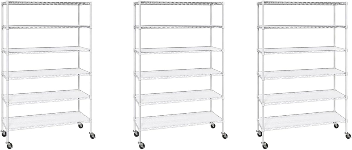 Generic Organize in Style with The Members Mark 6-Tier NSF Heavy Duty Wire Shelving, 47.75"" W x 18"" D x 75.5"" H (White, 3 PACK)