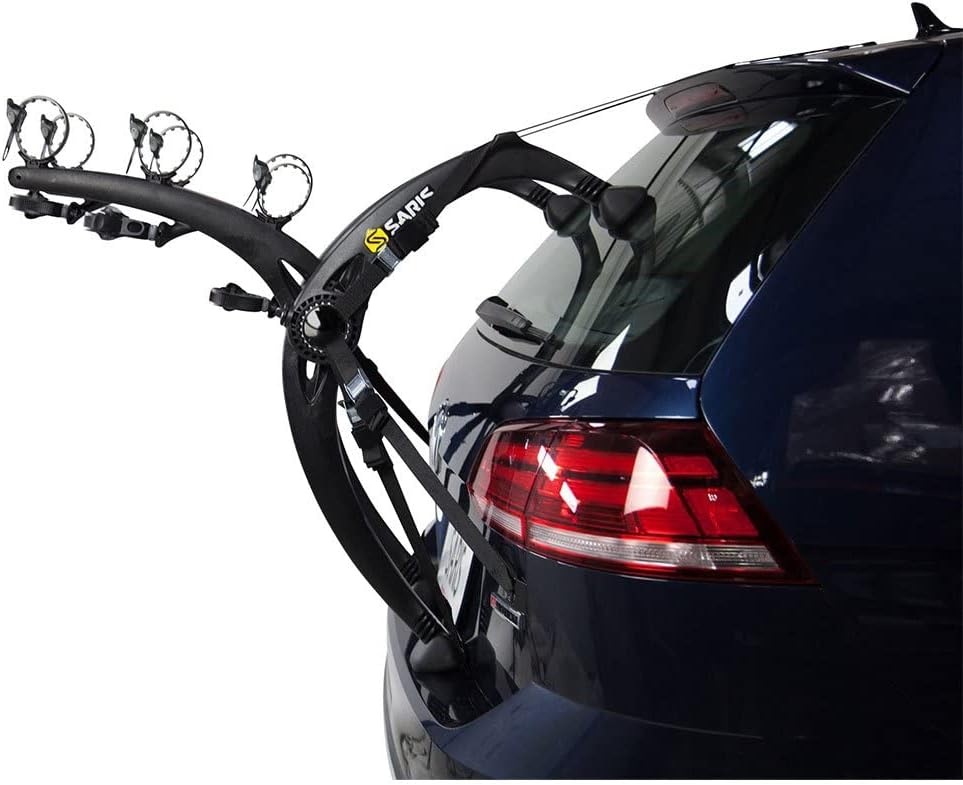 Saris Bones EX 3-Bike Trunk Rack Bicycle Carrier, Durable, Rust-Free, Anti-Sway Straps, Fits Most Vehicles, Made in USA, Arc-Based Design, 100% Recyclable Materials