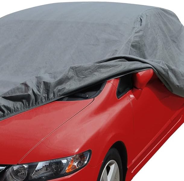 Motor Trend Breathable Lightweight Car Cover, Anti-Moisture Build-Up Water-Resistant Scratch-Resistant Travel-Friendly, Universal Fit for Cars SUVs Trucks Vans All-Weather Outdoor/Indoor, (S) 157" L