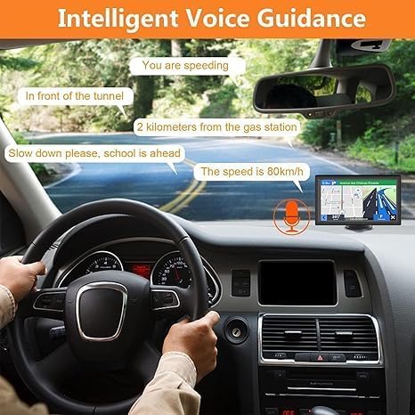 GPS Navigator for Car, Latest 2025 Map 9 inch Touch Screen Car GPS 256-16GB, Voice Turn Direction Guidance, Support Speed and Red Light Warning, North America Lifetime map Free Update