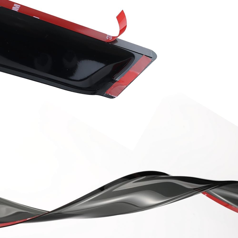 94039 Original Side Window Visors Wind Vent Deflector fit for 2007-2016 Mitsubishi Lancer,4pcs Outside Mount Style Dark Smoke Nice Sun Rain Guards Set