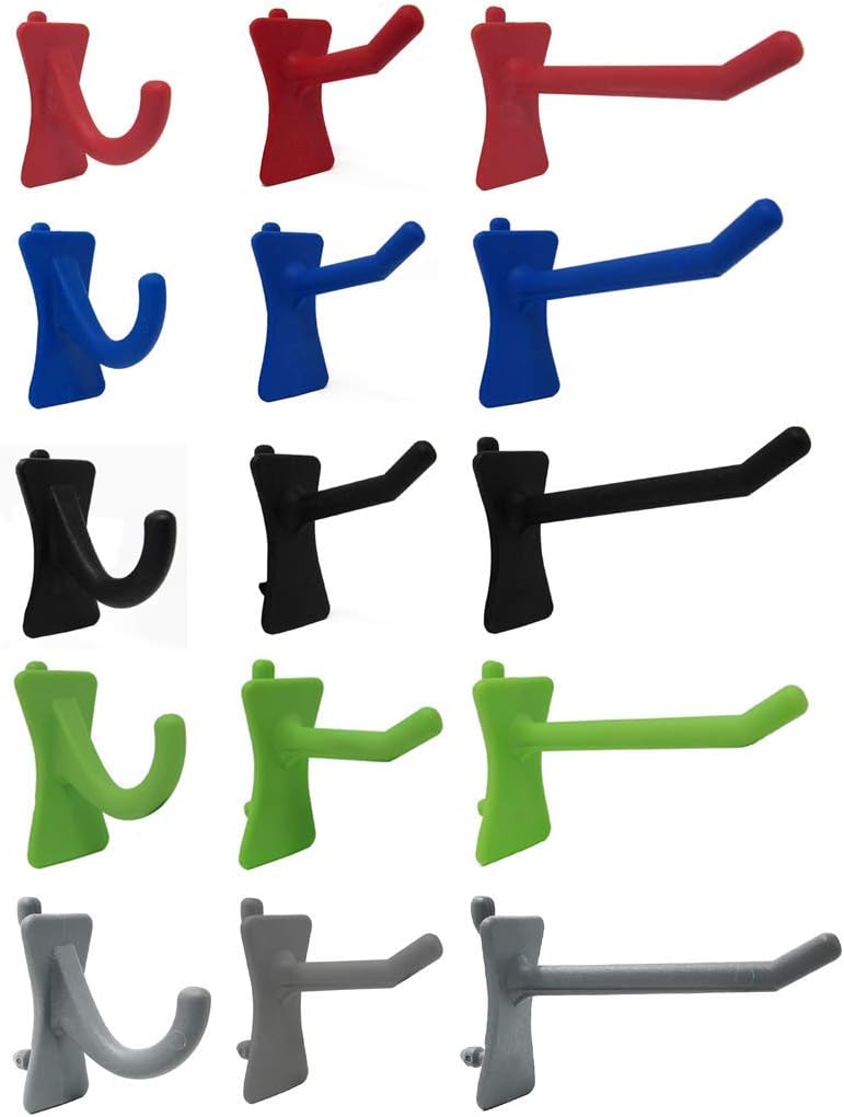 PegPro® J, 1" & 2" Kit for Standard “Wood Fiber” pegboard – Durable Plastic Pegboard Hooks - for Garage, Kitchen, Craft Room, and More (J, 1" & 2" Hook - 72 Pack, Power Up Mix)