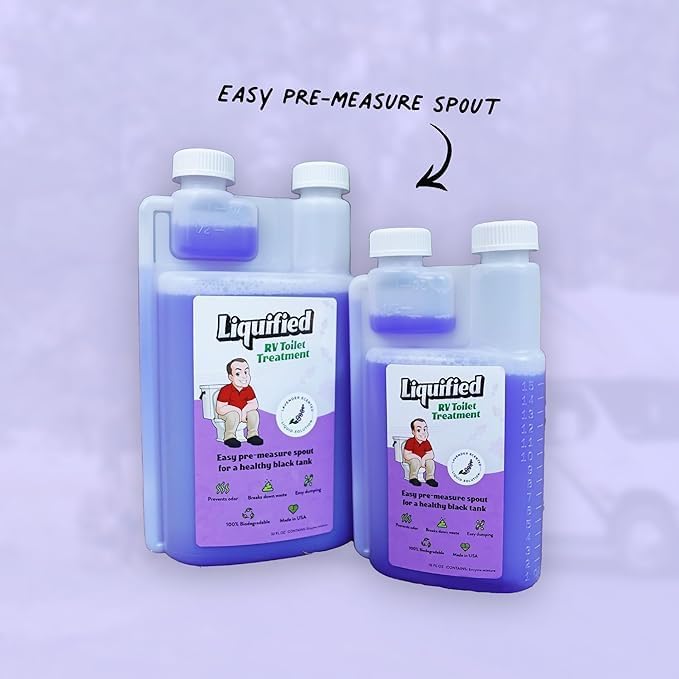 Liquified RV Toilet Treatment Bundle- Black Holding Tank Digester - Odor Eliminator - Lavender Scent - Matts RV Reviews (Lavender, 32oz, 3 Pack)
