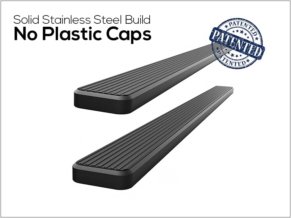 APS Running Boards 6-inch Black Compatible with Ford F150 2015-2025 Regular Cab & F-250 F-350 Super Duty 2017-2025 Stainless Steel (Nerf Bars Side Steps Side Bars)
