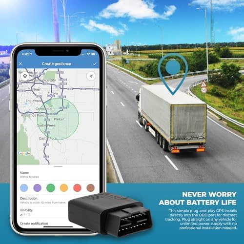 Brickhouse Security GPS Tracker for Vehicles- TrackPort OBD II Tracking Device- Tracker for Car Location and Speed- Mini OBD GPS Tracker for Vehicles- GPS Trackers- Subscription Required