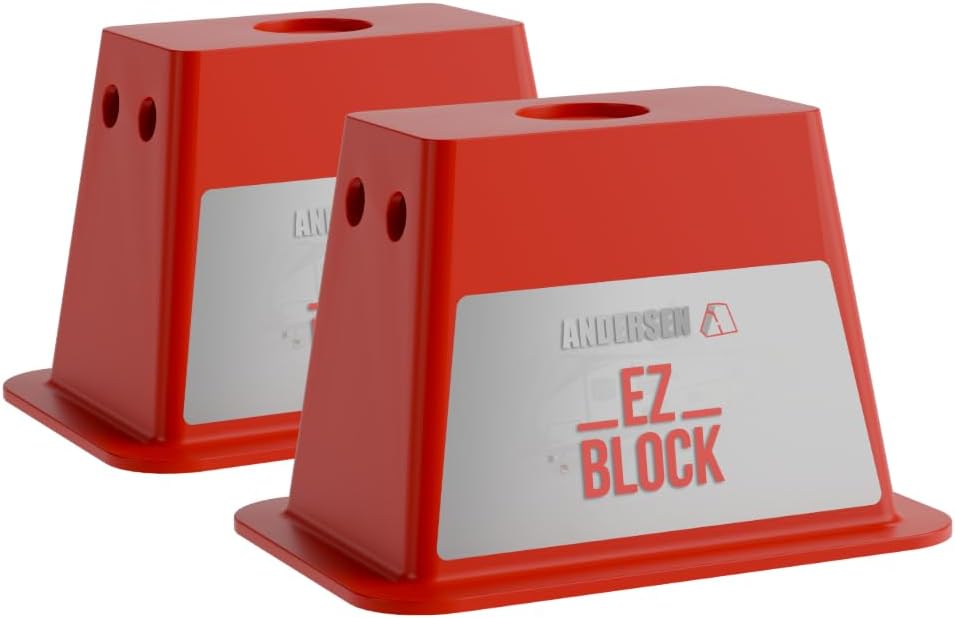 ANDERSEN HITCHES | RV & Trailer Accessories | 2-Pack Trailer EZ Jack Blocks | Leveling System | RV Stabilizer Stands | Heavy Duty Camper Leveler | 3621