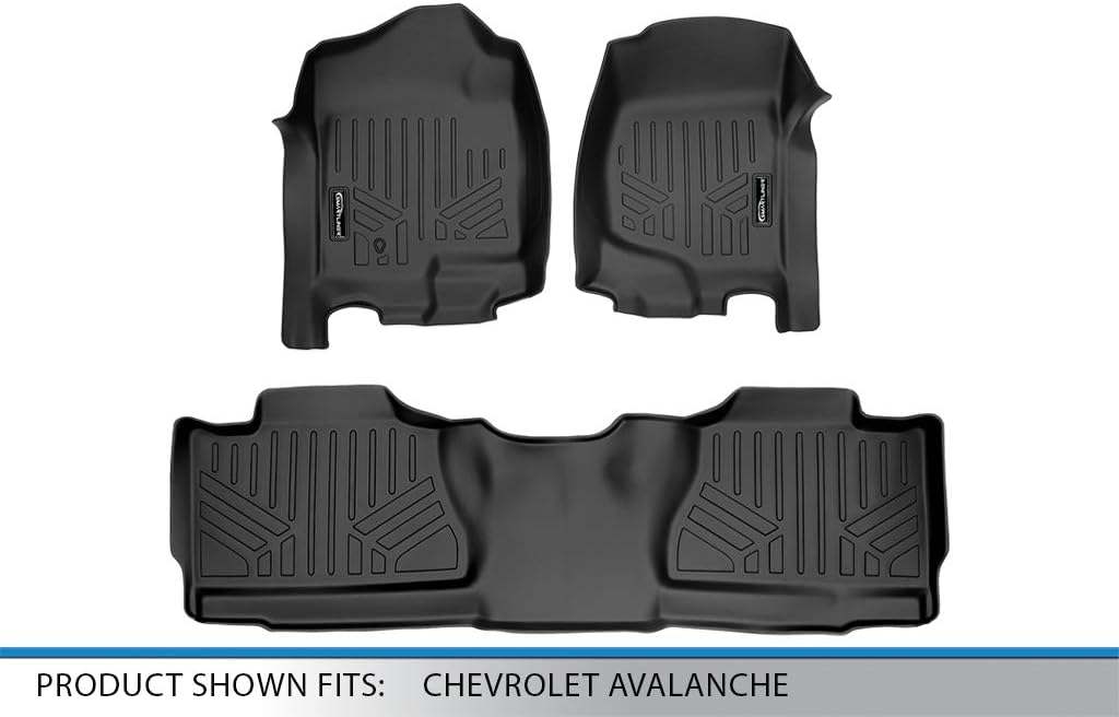 MAXLINER Custom Fit Floor Mats 2 Row Liner Set Compatible with 2007-2013 Chevrolet Avalanche