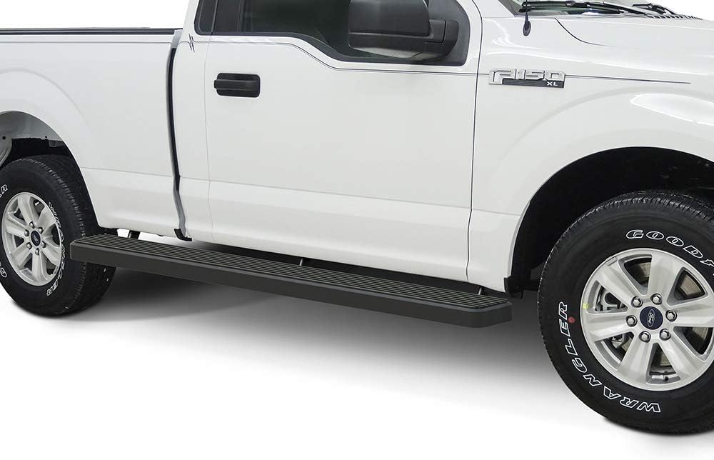 APS Wheel to Wheel Running Boards 6in Compatible with Ford F150 2015-2025 Regular Cab 6.5ft Bed & F-250 F-350 Super Duty 2017-2025 (Nerf Bars Side Steps Side Bars)