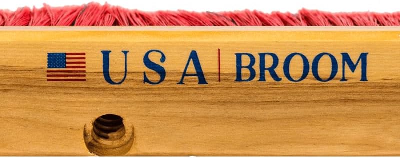 24" Soft Sweep Indoor Push Broom with 60" Handle. Ideal for Epoxy & Polished Floors. Durable American Made Steel Brackets-Stainless Steel Hardware. No Plastic. 100% Made in The USA