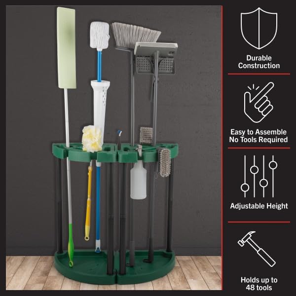 Stalwart Tool Organizer 2-Pack - Garage Storage Rack - Organize Up to 48 Yard Tools - Corner Rack for Home or Shed - Easy to Assemble Utility Racks