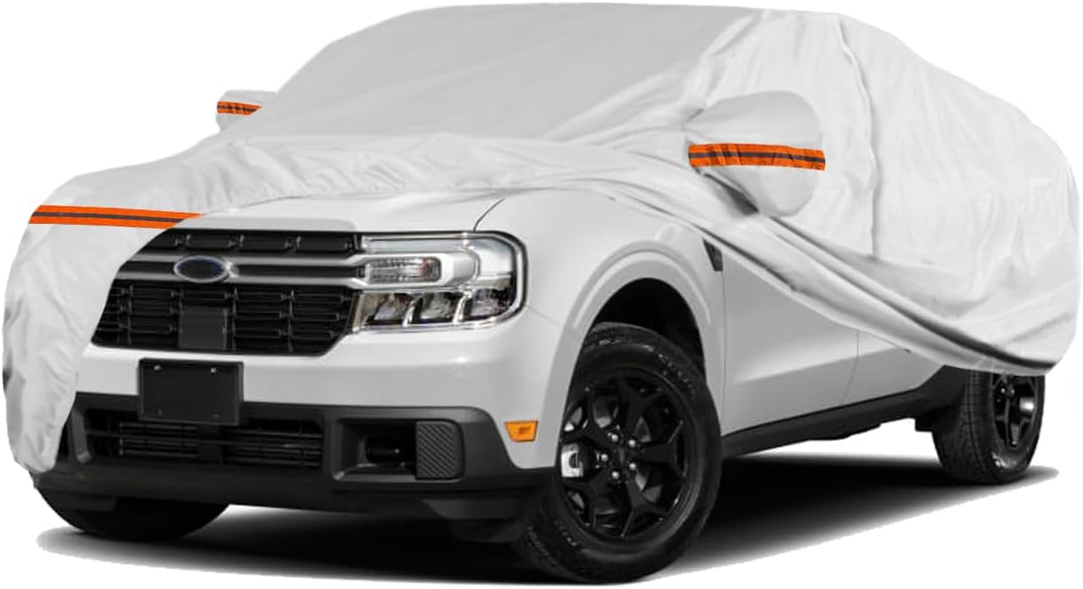 TUCAREST 6 Layers Full Car Cover for Pickup/Truck - Waterproof, Insulated, Anti-UV, Snow-Proof, Anti-Wind, All-Weather, Thickened Protection, up to 206 in