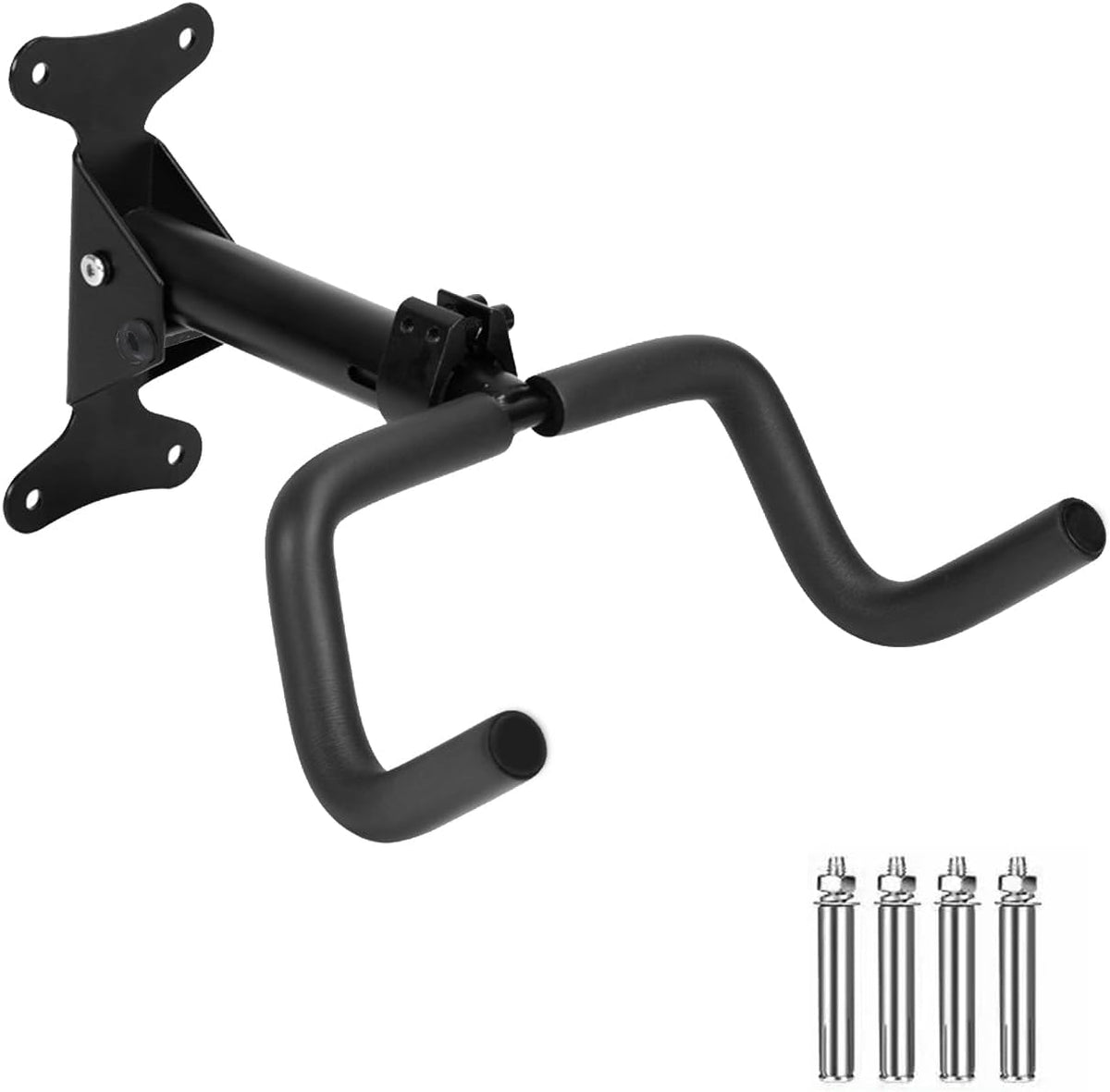 Bike Wall Mount Heavy Duty Steel Bicycle Rack 360°Swivel Adjustable Bike Hanger Space-Saving Foldable Bike Hook Soft Padding Bike Holder Fits City Bikes Mountain Bikes Road Bikes