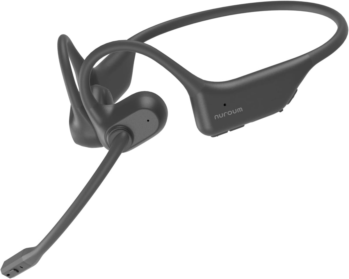 NUROUM OpenEar Pro Headphones with Mic, ENC Noise Cancelling Microphone, Bluetooth 5.3 Multi-Point Connection, Sweatproof Wireless Headset for Work, 15H Comfort for Driving, Office, Workout OW20B-C