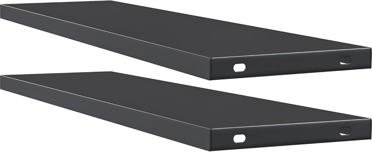 YITAHOME 2-Piece Metal Storage Shed Shelves for 59 cuft Vertical Outdoor Storage Shed，51 in x 13.8 in Shelf with 8 Screws, Easy Assembly, 22 lbs, Black